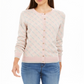 Charter Club Women's Lurex Patterned Cardigan Ballet Ribbon Combo Pink Size XX-Large