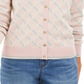 Charter Club Women's Lurex Patterned Cardigan Ballet Ribbon Combo Pink Size XX-Large
