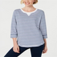 Karen Scott Women's Zoe Sweatshirt  Blue Size X-Large