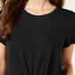 Style & Co Women's Twist Hem Scoop-Neck Top  Black Size Petite S