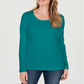 Karen Scott Women's Cotton Scoop Neck Top Green Size Petite L