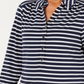 Charter Club Women's Printed Stripe Knit Top  Navy/White Size Medium