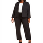 Le Suit Women's Plus Pinstriped Single Button Suit Black Size 20W