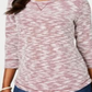 Karen Scott Women's Textured Long Sleeve Jewel Neck Sweater Red Size X-Small