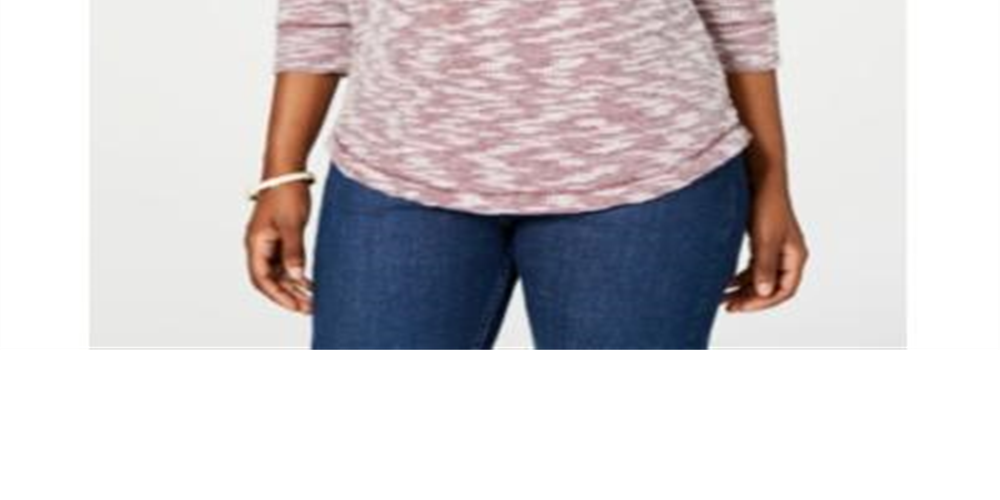 Karen Scott Women's Textured Long Sleeve Jewel Neck Sweater Red Size X-Small