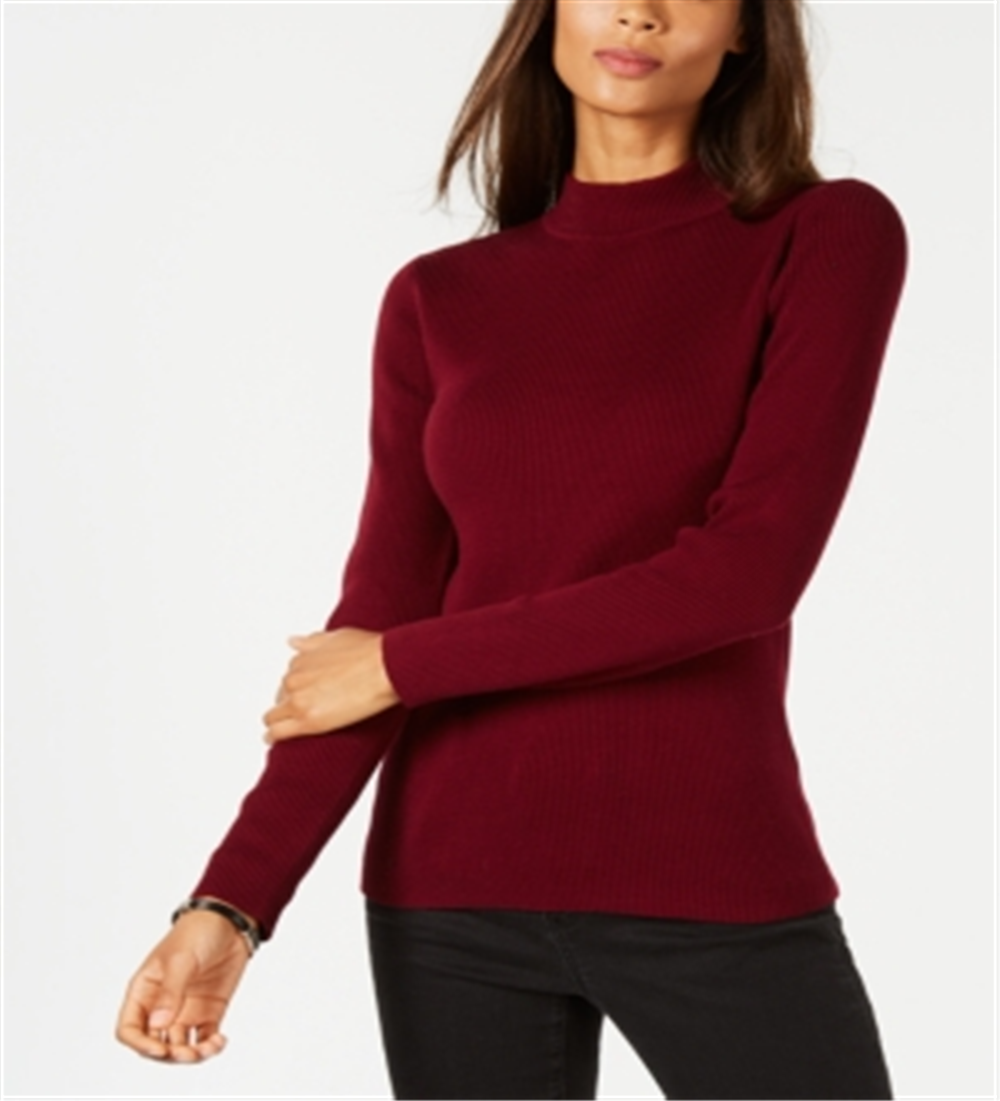 Karen Scott Women's Cotton Ribbed Turtleneck Top Red Size XX-Large