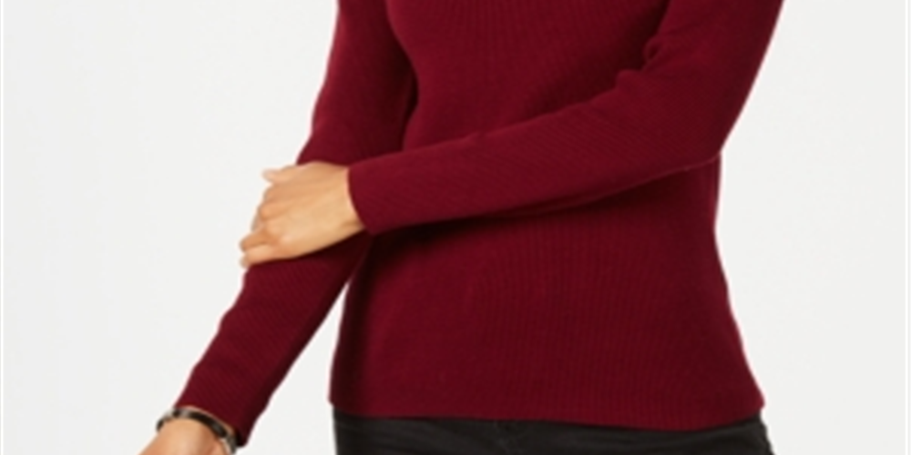 Karen Scott Women's Cotton Ribbed Turtleneck Top Red Size XX-Large