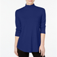 JM Collection Women's Turtleneck Top Blue Size Petite S