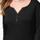 Karen Scott Women's Cotton Henley Neck Top Black Size Petite S