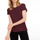 Maison Jules Women's Tie Back Solid T-Shirt  Red Size Medium