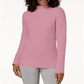 Karen Scott Women's Cotton Mock Neck Top Pink Size Medium