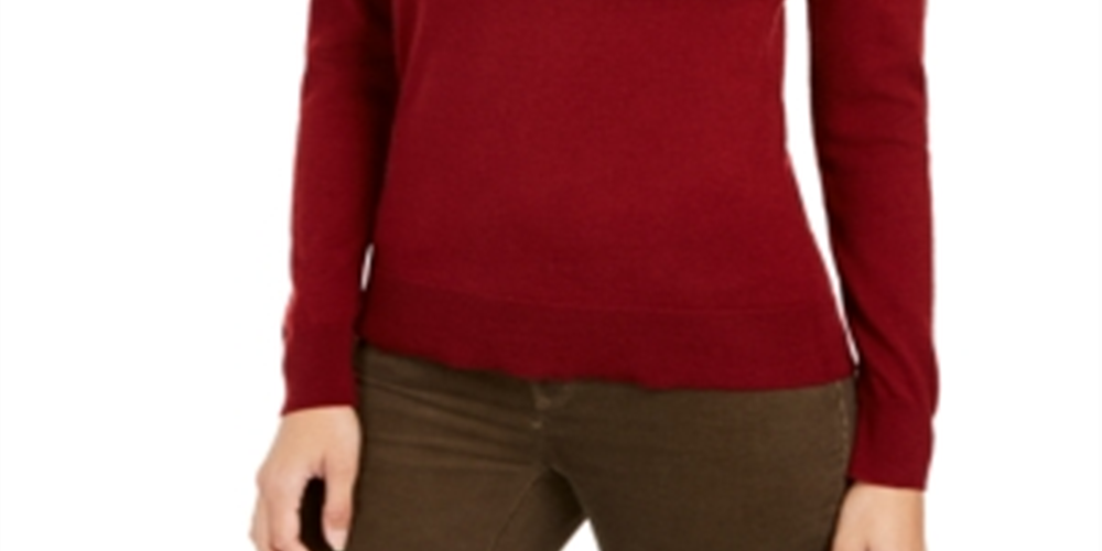 Charter Club Women's Merino Wool Turtleneck Red Size X-Small