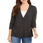 Charter Club Women's Merino Wool V Neck Cardigan Grey Size X-Small