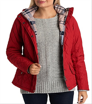 Barbour Women's Millfire Diamond Quilted Jacket Red Size 4