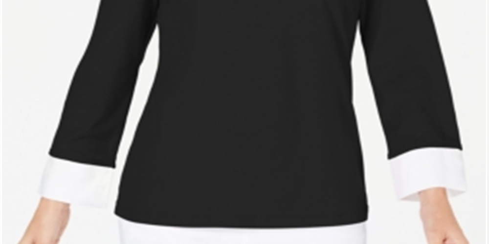 Karen Scott Women's Cotton Layered Look Top Black Size X-Small