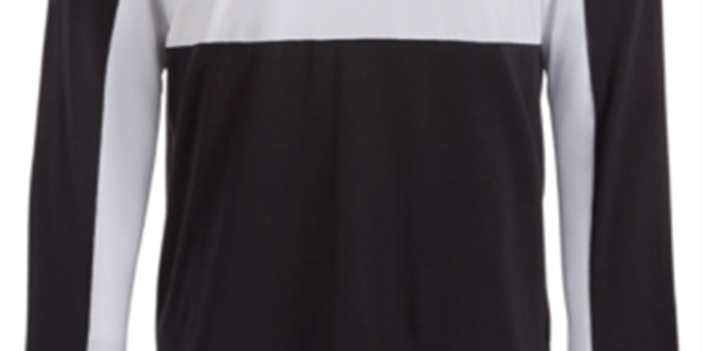 Ideology Men's Mesh Blocked Long Sleeve T-Shirt Black Size XXX-Large