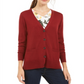 Charter Club Women's Merino Wool VNeck Cardigan Red Size Small