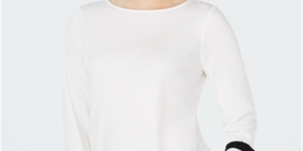 Charter Club Women's Solid Long Sleeve Crew Neck T-Shirt Top White Size Petite Medium