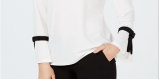 Charter Club Women's Solid Long Sleeve Crew Neck T-Shirt Top White Size Petite Medium