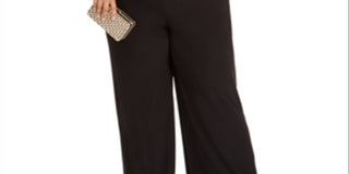 Betsey Johnson Women's Plus Illusion Trim Wide Leg Jumpsuit BlackSize 16W