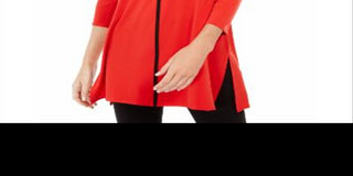 Alfani Women's Piped Tunic Red Size Petite Small