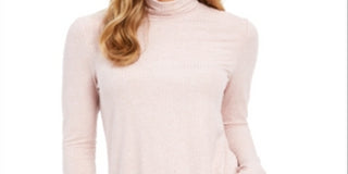 Charter Club Women's Heathered Turtleneck Ballet Ribbon Pink Size Petite XL