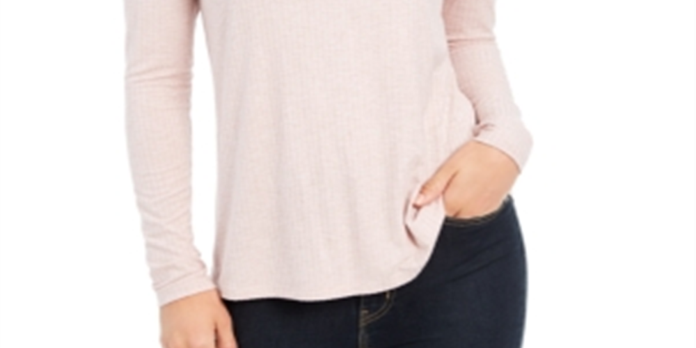 Charter Club Women's Heathered Turtleneck Ballet Ribbon Pink Size Petite XL