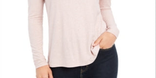 Charter Club Women's Heathered Turtleneck Ballet Ribbon Pink Size Petite XL