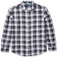 Perry Ellis Men's Linen Plaid Button Down Shirt Gray Size Large