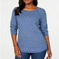 Karen Scott Women's Textured Sweater Blue Size X-Small