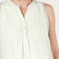 Charter Club Women's Sleeveless Pintuck Blouse  White Size Medium