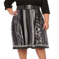 Robbie Bee Women's Plus Ribbed Top Belted Animal Print Dress Black/Grey Size 3X