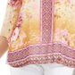 JM Collection Women's Floral Print Top Yellow Size Petite Medium