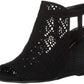 Carlos by Carlos Santana Women's Shoes Gabrielle Suede Peep Toe Casual Platfo Black Size 7.5 M