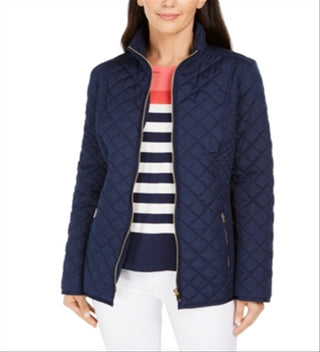 Charter Club Women's Quilted Jacket Blue Size Medium