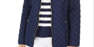 Charter Club Women's Quilted Jacket Blue Size Medium
