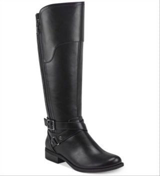 Guess Women's Haydin Leather Round Toe Knee High Fashion Boots Black Size 7 MW