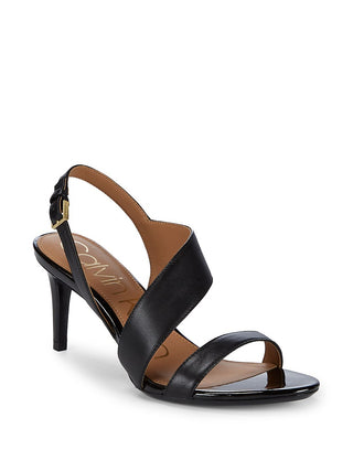 Calvin Klein Womens Lancy Nappa Leather Open Toe Formal Ankle Strap Sandals Black Size 5.5 M