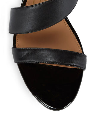 Calvin Klein Womens Lancy Nappa Leather Open Toe Formal Ankle Strap Sandals Black Size 5.5 M