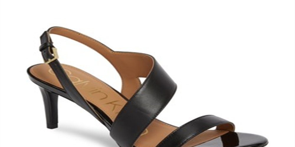 Calvin Klein Womens Lancy Nappa Leather Open Toe Formal Ankle Strap Sandals Black Size 5.5 M