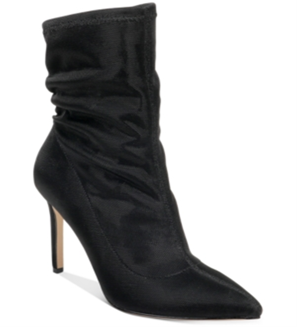 Badgley Mischka Women's Ronnie Fabric Pointed Toe Mid Calf Fashion Boots Brown  Size 10 M