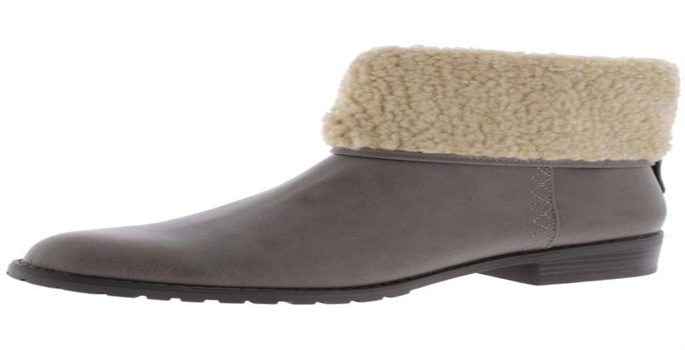 Style & Co Women's Bettey Fold Over Faux Fur Booties Gray Size 6.5 M