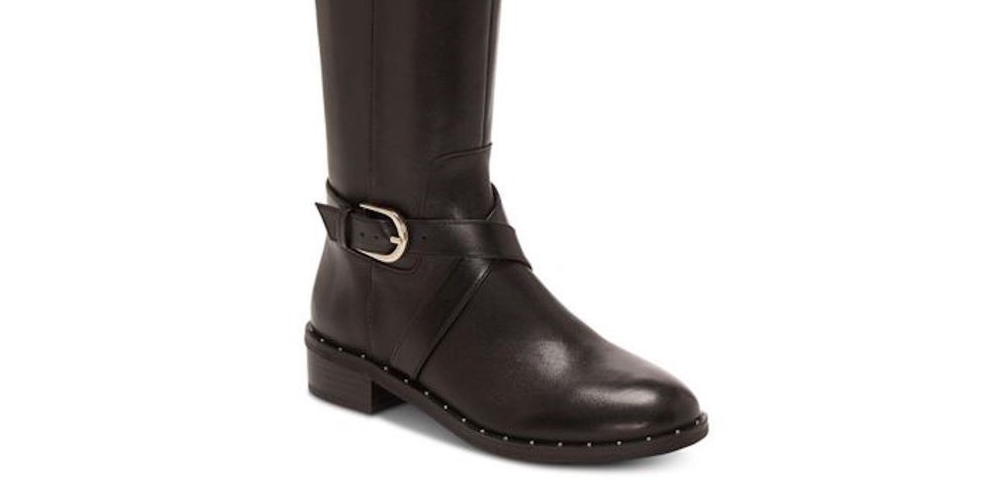 INC International Concepts Women's Fadora Boot Leather Round Toe Black