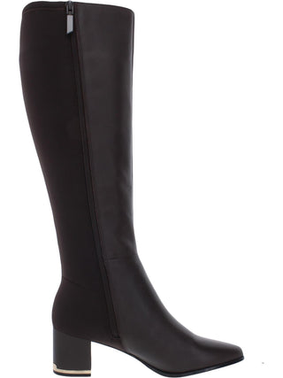 Calvin Klein Womens Freeda Leather Knee-High Boots Brown Size 5 M