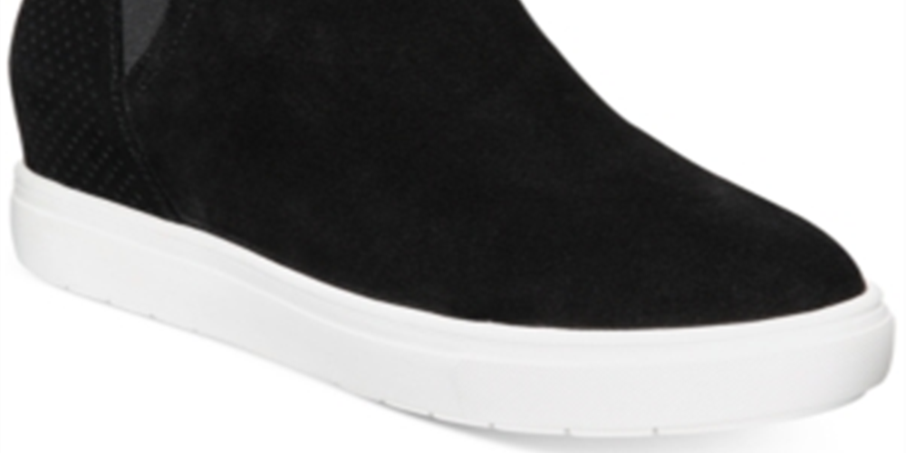 INC International Concepts Women's Tayla Fabric Low Top Pull on Fashion Sneakers Black Size 5.5 M