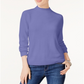 Karen Scott Women's Zip Back Mock Neck Sweater Purple Size Small