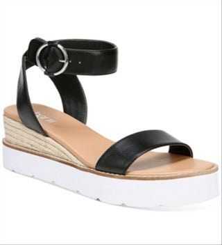 Bar III Women's Dessip Faux Leather Heel Sandals Black Size 6.5 Medium