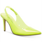 Wild Pair Women's Clear Cushioned Darci Pointed Toe Stiletto Slip on Dress Sling Back Shoes Green Size 6
