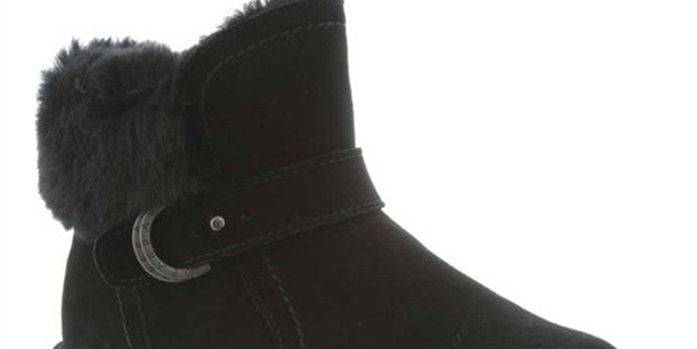 Bearpaw Women's Cold Weather Koko Suede Ankle Boot Black Size 10