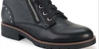 American Rag Women's Tatum Leather Studded Combat Boots Black Size 5 M